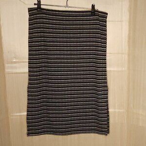 Myth Juniors Black White Striped Knit Pencil Skirt XL